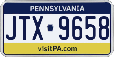 PA license plate JTX9658