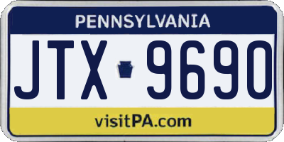 PA license plate JTX9690
