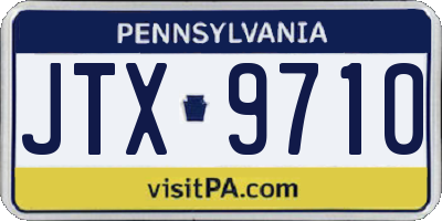 PA license plate JTX9710