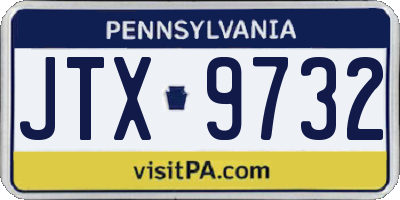 PA license plate JTX9732
