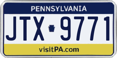 PA license plate JTX9771