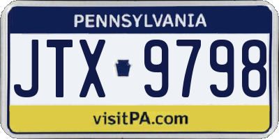 PA license plate JTX9798