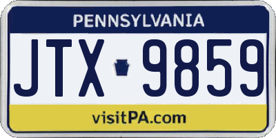 PA license plate JTX9859