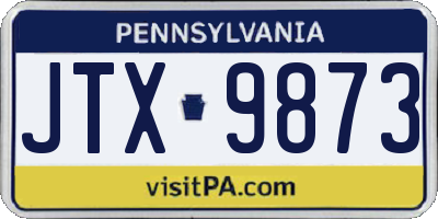 PA license plate JTX9873