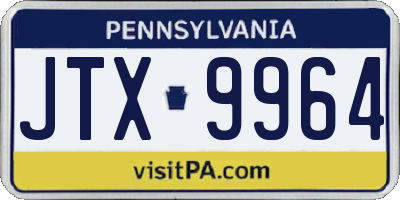 PA license plate JTX9964