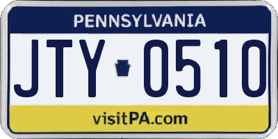 PA license plate JTY0510
