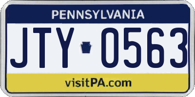 PA license plate JTY0563