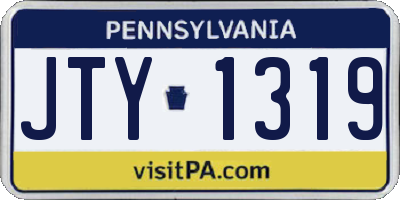 PA license plate JTY1319