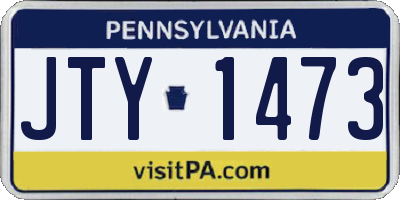 PA license plate JTY1473