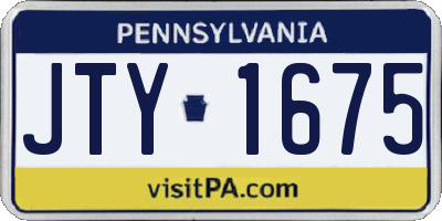 PA license plate JTY1675
