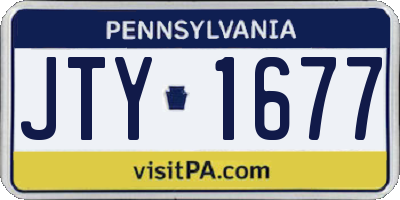 PA license plate JTY1677