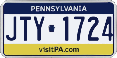 PA license plate JTY1724