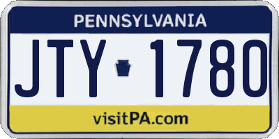 PA license plate JTY1780