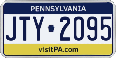 PA license plate JTY2095