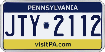 PA license plate JTY2112