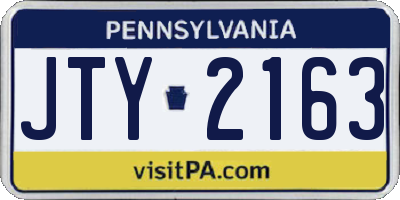 PA license plate JTY2163