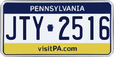 PA license plate JTY2516