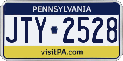 PA license plate JTY2528