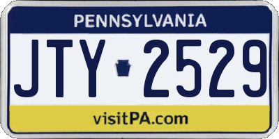 PA license plate JTY2529