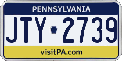 PA license plate JTY2739