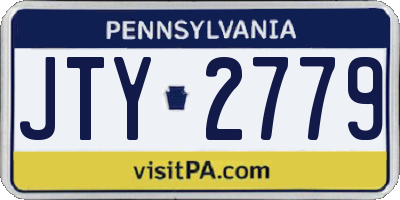 PA license plate JTY2779