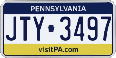 PA license plate JTY3497