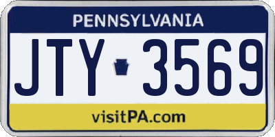 PA license plate JTY3569