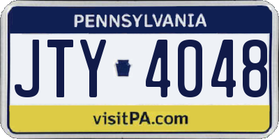 PA license plate JTY4048