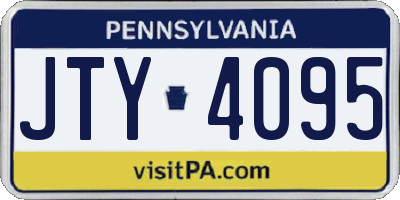 PA license plate JTY4095