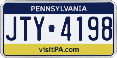 PA license plate JTY4198