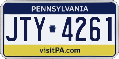 PA license plate JTY4261