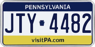 PA license plate JTY4482