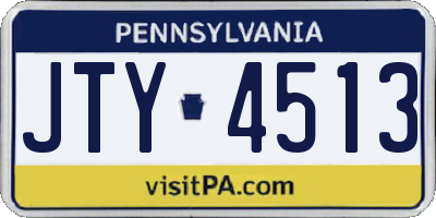 PA license plate JTY4513