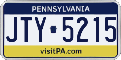PA license plate JTY5215