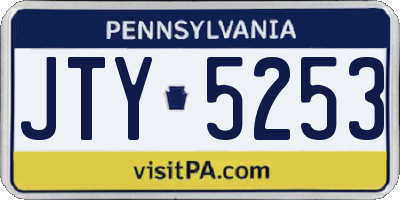 PA license plate JTY5253