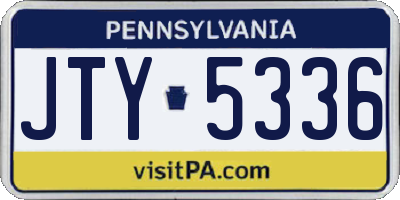 PA license plate JTY5336