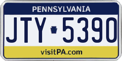 PA license plate JTY5390
