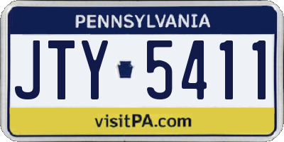 PA license plate JTY5411