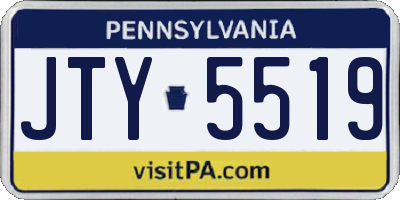PA license plate JTY5519