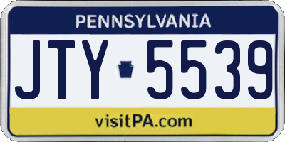 PA license plate JTY5539