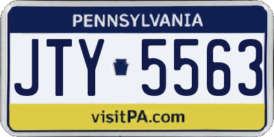 PA license plate JTY5563