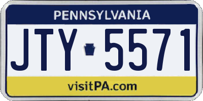 PA license plate JTY5571