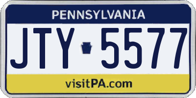 PA license plate JTY5577
