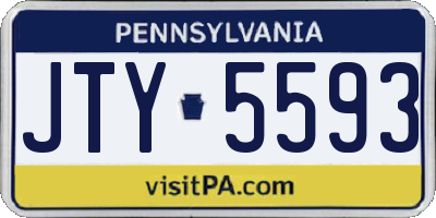 PA license plate JTY5593