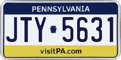 PA license plate JTY5631