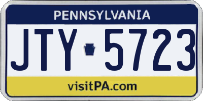 PA license plate JTY5723