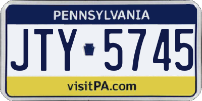 PA license plate JTY5745