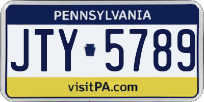 PA license plate JTY5789
