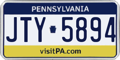 PA license plate JTY5894