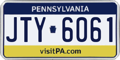 PA license plate JTY6061